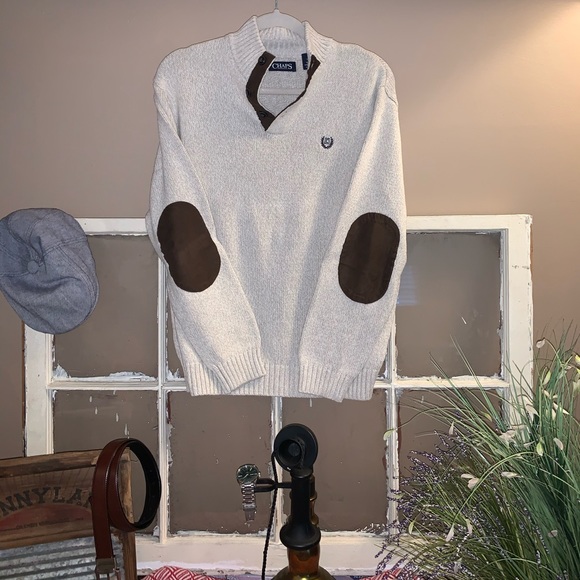 Chaps Elbow Patch Sweater - Picture 2 of 5